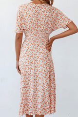 Print Split Joint V Neck A Line Dresses Ins Street