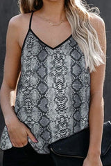 Print Split Joint V Neck Tops Ins Street