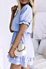 Elegant Solid Split Joint V Neck Waist Skirt Dresses Ins Street