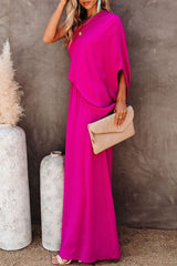 Solid Split Joint One Shoulder A Line Dresses Ins Street