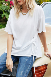 Solid Frenulum O Neck T-Shirts Ins Street