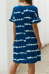 Print Split Joint V Neck Straight Dresses Ins Street