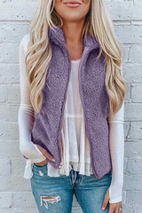 Solid Pocket Zipper Mandarin Collar Tops£¨7 colors£© Ins Street