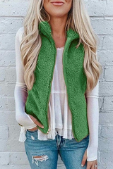 Solid Pocket Zipper Mandarin Collar Tops£¨7 colors£© Ins Street