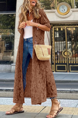 Solid Lace Cardigan Collar Outerwear Ins Street