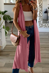 Solid Split Joint Cardigan Collar Outerwear Ins Street