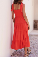 Solid Bandage Square Collar Cake Skirt Dresses(3 colors) Ins Street