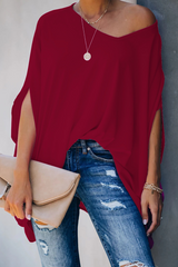 Solid Split Joint One Shoulder T-Shirts(6 colors) Ins Street