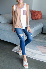 Solid Split Joint O Neck Tops Ins Street