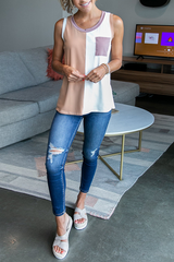 Solid Split Joint O Neck Tops Ins Street