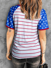 Stars and Stripes Fourth of July T-shirt 2023-03-14 InsStreet