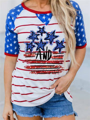 Stars and Stripes Fourth of July T-shirt 2023-03-14 InsStreet