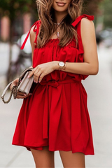 Solid Bandage Spaghetti Strap Straight Dresses(4 colors) Ins Street