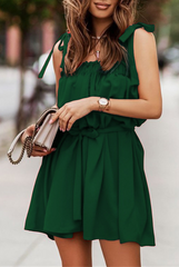 Solid Bandage Spaghetti Strap Straight Dresses(4 colors) Ins Street