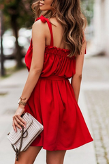 Solid Bandage Spaghetti Strap Straight Dresses(4 colors) Ins Street