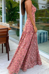 Print Split Joint Spaghetti Strap Printed Dress Dresses Ins Street