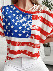Strapless American Flag Cutout T-shirt 2023-03-14 InsStreet