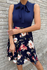 Print Bandage O Neck Cake Skirt Dresses(4 colors) Ins Street