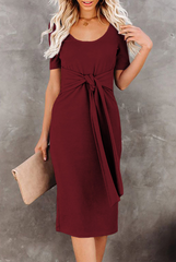 Solid Bandage U Neck Pencil Skirt Dresses(5 colors) Ins Street