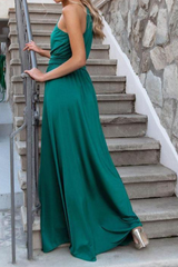 Solid Split Joint One Shoulder Waist Skirt Dresses Ins Street