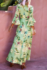 Print Split Joint V Neck Printed Dresses£¨3 colors£© Ins Street