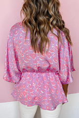 Print Patchwork V Neck Tops Ins Street