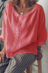 Solid Split Joint O Neck Tops(5 colors) Ins Street