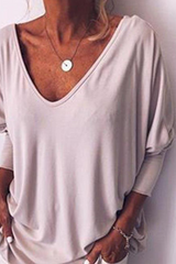 Solid Buckle V Neck T-Shirts(5 colors) Ins Street