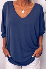 Solid Buckle V Neck T-Shirts(5 colors) Ins Street