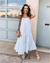 Lights Down Low Tiered Tassel Midi Dress Ins Street