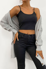 Drop Shoulder Button Down Longline Cardigan Ins Street