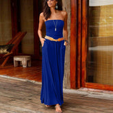 Olation Strapless Jersey Maxi Dress - Navy Ins Street