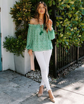 Walsh Floral Off The Shoulder Tassel Top Ins Street