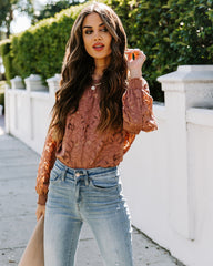 Your Smiling Face Lace Blouse - Mauve Ins Street
