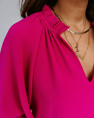 Seen It All Balloon Sleeve Blouse - Fuchsia Ins Street