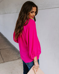 Seen It All Balloon Sleeve Blouse - Fuchsia Ins Street