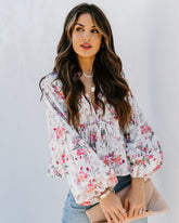 Verane Cotton Floral Babydoll Top OLIA-001