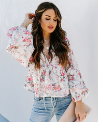 Verane Cotton Floral Babydoll Top OLIA-001
