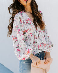 Verane Cotton Floral Babydoll Top OLIA-001