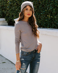 Miranda Long Sleeve Top - Light Grey Ins Street
