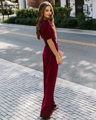 Avril Satin Belted Jumpsuit InsStreet