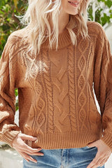 Long Sleeve Cable Knit Loose Sweater Ins street