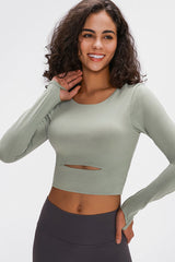 Long Sleeve Cropped Top With Sports Strap Ins Street
