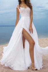 Patchwork Floor-Length Cap Sleeve High Waist Women's Dress Ins street