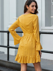 Yellow casual dress Ins street