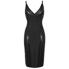 Strappy Striped Sequins Bandage Dress Ins Street