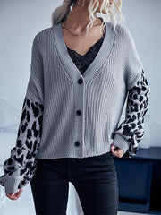 Single-breasted Leopard Print Sweater Jacket 2023-03-14 InsStreet