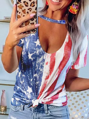 Star Striped Hollow Out Blouse 2023-03-14 InsStreet