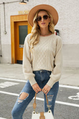 Mixed Knit Raglan Sleeve Sweater Ins Street