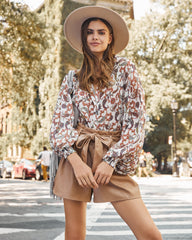 Yala Paisley Button Down Balloon Sleeve Blouse Ins Street
